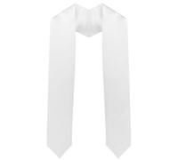 Abeillo Écharpe unisexe de remise de diplôme simple 2025 Écharpe d'honneur pour cérémonie scolaire/église, Blanc., 183