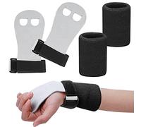 Abeillo Grips Enfants, Cross Training, Gymnastique, Pull up Grips pour Enfants, Hand Grips Gants d'entraînement en Cuir et Bandages Poignet Set Fitness pour Filles garçon Adolescent (Noir, S)