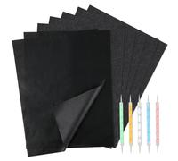 Abeillo Lot de 100 feuilles de papier calque de transfert carbone noir avec 5 stylets de gaufrage