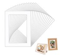 Abeillo Lot de 15 passe-partout prédécoupés blancs de 12,7 x 17,8 cm, sans acide, cadres mats pour photos de 10,2 x 15,2 cm, cadre photo biseauté pour photos, impressions, œuvres d'art