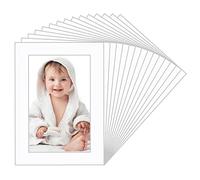 Abeillo Lot de 15 passe-partout prédécoupés blancs de 12,7 x 17,8 cm, sans acide, cadres mats pour photos de 10,2 x 15,2 cm, cadre photo biseauté pour photos, impressions, œuvres d'art