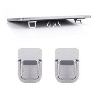 Abeillo Lot de 2 rehausseurs de clavier portables, autocollants pour ordinateur portable, mini supports invisibles pour clavier d'ordinateur, pieds compatibles avec Pro/Air, Lenovo, Surface (argenté)