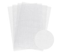Abeillo Lot de 4 feuilles de toile en maille plastique pour broderie, maille des yeux fursuit, toile en plastique pour travaux manuels, projets de tricot et crochet (blanc, 30 x 19 cm)