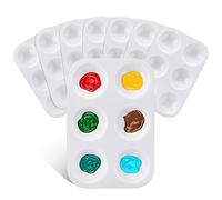 Abeillo Lot de 8 mini palettes de mélange pour aquarelle en plastique Peinture d'art et cours de bricolage Pour aquarelle huile acrylique 8,8 x 12,5 cm