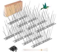 Abeillo Pic Anti Pigeon 2 Mètres, Pique Anti Pigeon en Acier Inoxydable, Pique Anti Oiseaux, Anti Pigeons pour Balcon, pour Effrayer Corbeaux, Moineaux, Chats (25cm x 8 Pièces)