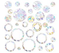 Abeillo Suncatcher Lot de 29 autocollants pour fenêtre - Ronds - Protection contre les oiseaux - Prisme - Anti-collision - Autocollants réfléchissants (anneaux, cercles)