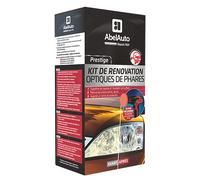 ABELAUTO Kit de Rénovation Optiques de Phares Mécanique - Restauration Transparence, Déjaunissement & Polissage pour Phares Voiture - Compatible Perceuse