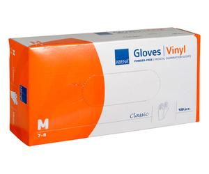 Abena Classic gants vinyle non poudrés - Gants jetables - Taille M - Lot de 100 pièces