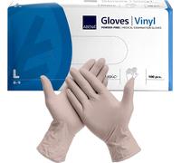 ABENA® Classic Vinyl Gants à usage unique, transparent, boîte = 100 pièces, taille L, Gants d'examen PUDERFREICHE