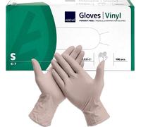 ABENA® Classic Vinyl Gants à usage unique, transparent, boîte = 100 pièces, taille S, PUDERFREI Gants d'examen non stériles