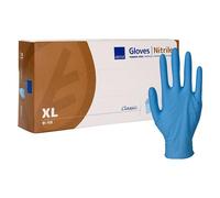ABENA - Gants d'examen en nitrile bleu, non poudrés, taille XL, par 100 pièces