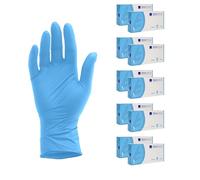 ABENA Lot de 10 boîtes de 1000 gants jetables en nitrile - Taille L - Conviennent à un usage alimentaire, indéchirables, sans latex, sans poudre - Idéaux pour le nettoyage, le salon de beauté et la