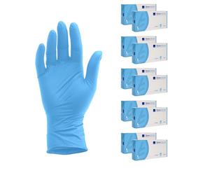 ABENA Lot de 10 boîtes de 1000 gants jetables en nitrile - Taille L - Conviennent à un usage alimentaire, indéchirables, sans latex, sans poudre - Idéaux pour le nettoyage, le salon de beauté et la