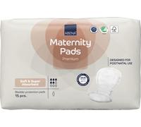 ABENA Lot de 15 serviettes de maternité de qualité supérieure, essentiels post-partum, serviettes de maternité éco-étiquetées après la naissance, protection supplémentaire, respirantes et