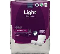 Abena Lot de 16 serviettes hygiéniques pour incontinence légères et éco-étiquetées pour femmes adultes, respirantes et confortables avec absorption et protection rapides, mini Plus 1A, 200 ml