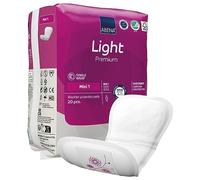 Abena Lot de 20 alèses d'incontinence légères, éco-étiquetées pour femmes, pour adultes, respirantes et confortables avec protection à absorption rapide pour femme, Light Mini 1 blanc, 180 ml
