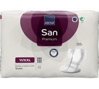 ABENA San Premium Lot de 16 serviettes d'incontinence pour homme et femme, respirantes et confortables, absorption rapide, discrètes et efficaces pour incontinence - Air Plus, 11, XL2