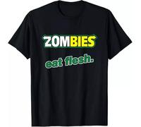 AbER34e Zombies Eat Flesh Funny Halloween Horror MovieShirt Unisex T-Shirt