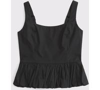 Abercrombie & Fitch Abercrombie & Fitch Black Poplin Bubble Hem Sleeveless Top