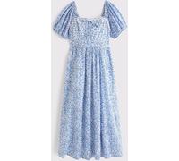 Abercrombie & Fitch Abercrombie & Fitch Blue Emerson Puff Sleeve Midi Dress Blue M (EU 40-42)