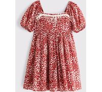 Abercrombie & Fitch Abercrombie & Fitch Red Emerson Puff Sleeve Mini Dress Red M (EU 40-42)