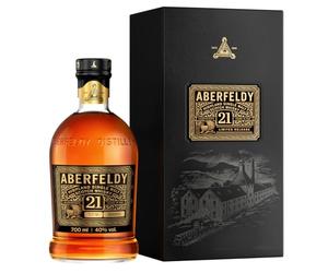 ABERFELDY 21YO Highland Single Malt Scotch Whisky, 40 % vol., 70 cl | Vieilli 21 ans dans quatre types de fûts, profil aromatique riche aux notes de miel, grand whisky à offrir, 70 cl