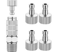 ABEST Adaptateur de raccord de déconnexion Rapide pour aérographe avec 5 raccords mâles, 1/8 M-F