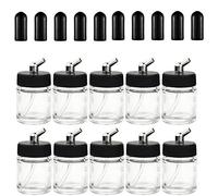 ABEST Lot de 10 bouteilles en verre 22 CC pour aérographe Master, Iwata Single Action