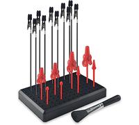 ABEST Pince à Peinture 18 PCS Plastique Gundam Model Painting Alligator Clip Sticks with Stand Base Metal Wire Alligator Clamps for Holding Model Parts DIY Card Photo Memo