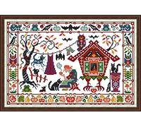 ABEUTY Kit de broderie au point de croix magique d'Halloween pour adultes, pré-imprimé ou non-imprimé, kit de démarrage facile, 14 points, DMC