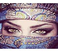 ABEUTY Peinture Numero Belle fille masquée, Peinture par Numero 40x50 cm Peinture Numéro Bricolage