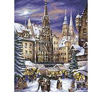 ABEUTY Peinture Numero Nuremberg marché de Noël, Peinture par Numero 40x50 cm Peinture Numéro Bricolage