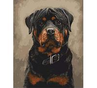 ABEUTY Peinture par numéros à faire soi-même pour adultes débutants - Chien noir et chien policier 40,6 x 50,8 cm Peinture numérotée Jouets anti-stress