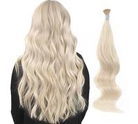 ABH AMAZINGBEAUTY HAIR Extensions blondes blondes, cheveux vrais, 35 cm, cheveux réels, 50 grammes/100 fils, blond cendre, extension douce, #60 A