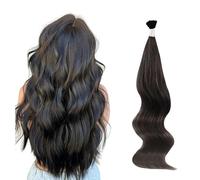 ABH AMAZINGBEAUTY HAIR Extensions de cheveux humains véritables 50 grammes, cheveux noirs naturels, cheveux noirs et cheveux Remy 50 s, 55 cm, #1B, noir cassé