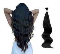 ABH AMAZINGBEAUTY HAIR Extensions de cheveux réels avec des conseils et cheveux réels, raides, couleur #1, vrais cheveux, 50 g, 50 s, invisibles, soyeux, lisses, cheveux humains, 40 cm