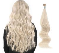 ABH AMAZINGBEAUTY HAIR Extensions de cheveux vrais blonds 40 cm 50 grammes/50 fils dentelle cendre blonde platine souple extension #60A