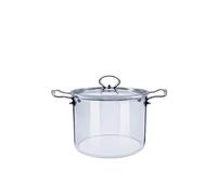 ABHOME Casserole en Verre avec Couvercle Transparent - Marmite Transparente chauffante de 2,3 L ou 5 L Marmite en Verre avec Couvercle pour Soupe Salade de Nouilles instantanées pour bébé(2.3L)…
