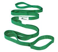 Abiarst Sangle d'étirement de yoga pour la physiothérapie, 10 boucles, sangles de yoga pour étirement, sangle extensible non élastique pour Pilates, flexibilité, exercice, bande extensible pour homme