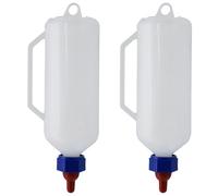 Abibiocy 2pcs Bouteilles de chèvre pour Nourrir des chèvres pour bébé, des Bouteilles et mamelons de Mollet 1 L avec poignée et échelle Crochet, bière Veau pour Animaux Compagnie résistant à l'us