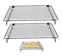 Abibiocy Rack de Refroidissement de 2 pc, Porte-Boulangerie Fer en Fer avec des Jambes Pliables 16, 8x11 pour la Cuisson, Refroidissement antiadhésif pour la Cuisson la rôti