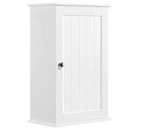Abician Armoire Murale Élégante à 3 Niveaux Porte Unique Armoire de Rangement de Salle de Bain Cuisine et Salon 35 × 21 × 55 cm Blanc