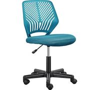 Abician Chaise de Bureau en Maille, Fauteuil d'ordinateur Réglable sans Accoudoirs, Chaise Pivotante à Dossier Moyen, pour Travail Étude Gaming Turquoise