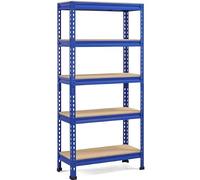 Abician Étagère de Rangement sans Vis à 5 Niveaux Rangement Garage Cadre en Métal Planches MDF Organisateur Entrepôt Magasin Maison 70 × 30 × 150 cm Bleu