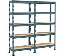 Abician Etagères de Rangement 150 x 140 x 30 cm Étagère Metallique Atelier/Garage/Cuisine Charge Lourde 150 kg par Niveau sans Boulons Neptune Bleu