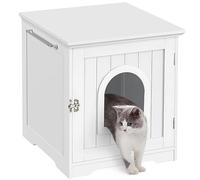 Abician Meuble Cache Litière de Petite Taille Maison de Toilette pour Chat en Bois MDF Meuble de Bac à Litière Niche pour Chats Maison pour Chaton Salon Chambre Salle de Bains Blanc