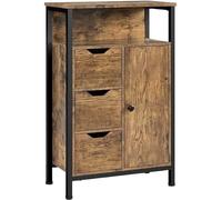 Abician Meuble de Rangement de Salle de Bains sur Pieds Armoire avec 3 Tiroirs pour Salon, Cuisine, Chambre 55,5× 30× 86,5 cm Brun Industrielle