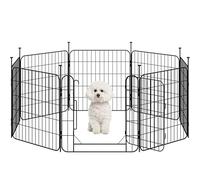 Abician Parc Enclos Chien Chiot Lapin Rongeur Cage Clôture Chenil en Métal Interieur Pliable 60 * 60cm Enclos Chien 8 Panneaux Modulable Noir