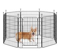 Abician Parc Enclos Chien Chiot Lapin Rongeur Cage Clôture Chenil en Métal Interieur Pliable 60 * 80cm Enclos Chien 8 Panneaux Modulable Noir