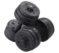 Abician Set 2 Haltères 20 kg Ensemble d'haltères 20 kg Gym à Domicile 12 Plaques de Différents Poids Paire d'Haltères avec Revêtement Plastique Kit Haltères Musculation